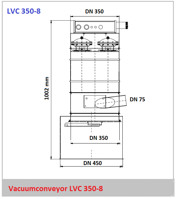 Bouwtekening vacuumconveyor LVC 350-8