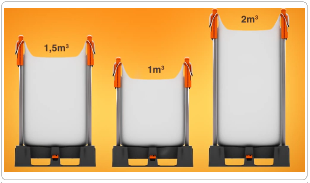 Bigbag-pallet opslagsystemen Bigbag opslagsystemen zeer flexibel